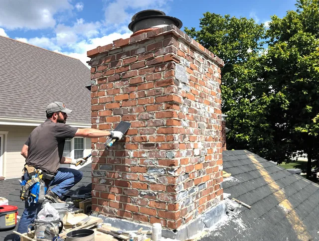 Completed chimney rebuild by Indian Trail Chimney Sweep in Indian Trail, NC
