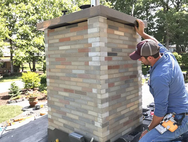 Indian Trail Chimney Sweep completing a modern chimney remodel in Indian Trail, NC