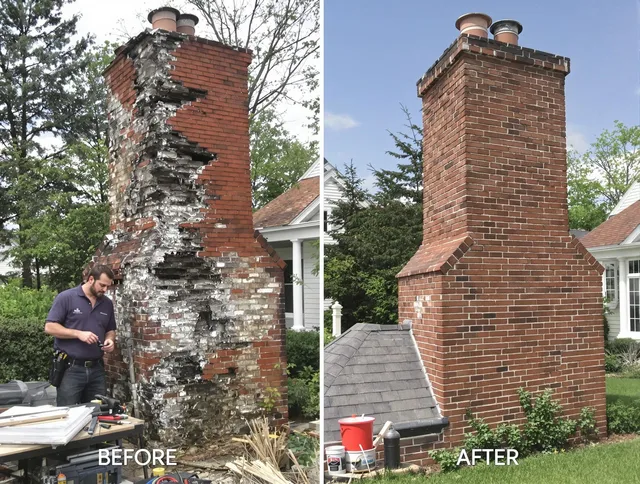 Indian Trail Chimney Sweep performing a full chimney restoration in Indian Trail, NC