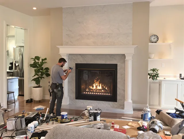 Newly installed fireplace by Indian Trail Chimney Sweep in Indian Trail, NC