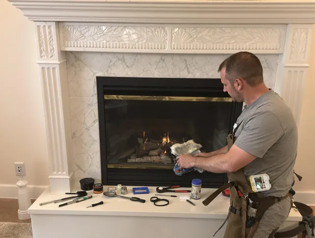 Indian Trail Chimney Sweep performing fireplace maintenance in Indian Trail, NC